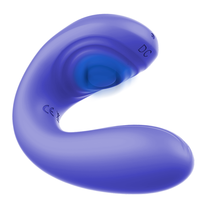 Close-up do vibrador MR BOSS Josef para casais, com controle remoto e detalhes em silicone.