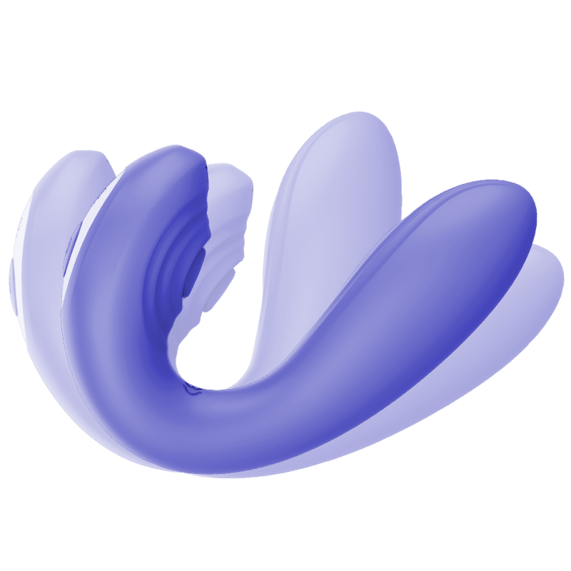 Close-up do vibrador MR BOSS Josef para casais, com controle remoto e detalhes em silicone.