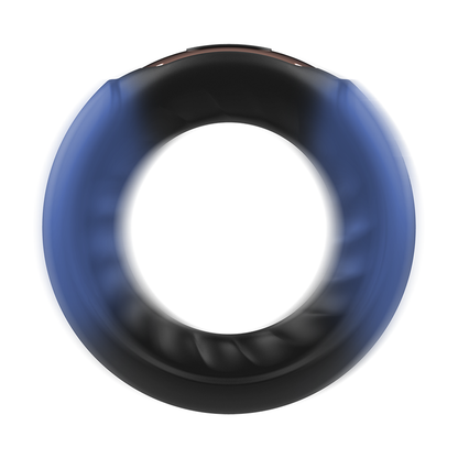 Anel Vibrador ANBIGUO Adriano em silicone preto, com detalhes vibratórios e design ergonómico.