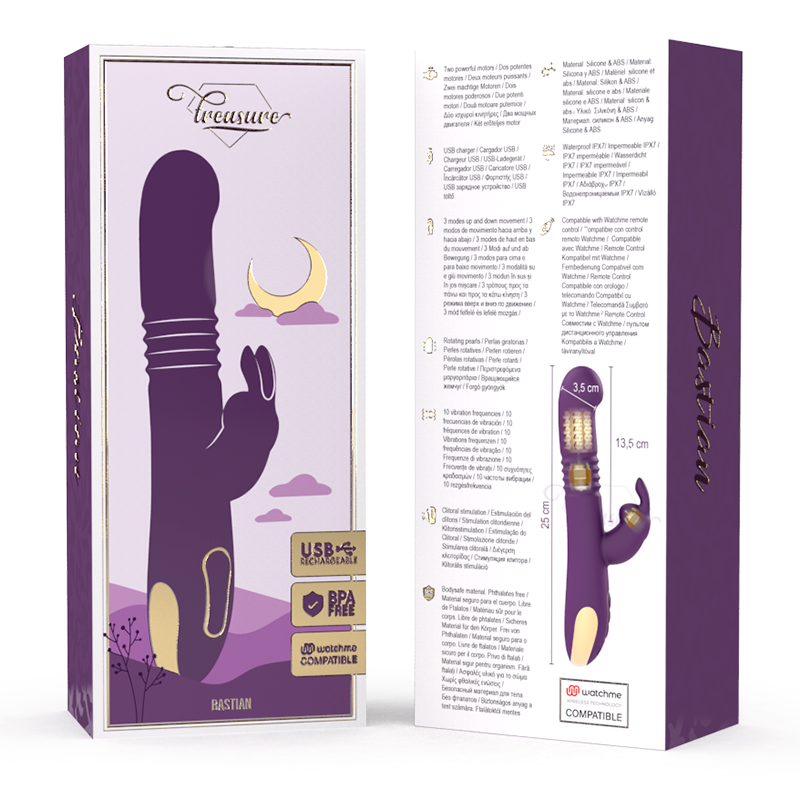 Vibrador TREASURE - BASTIAN COELHO Rotador com Movimento Up-Down e WatchMe Wireless.