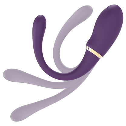Close-up do vibrador duplo TREASURE Merlin com controle remoto, mostrando seu design ergonômico e silicone macio.