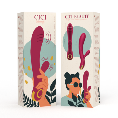 Close-up do CICI BEAUTY Vibrador Coelho Premium Silicone, destacando o design ergonómico, estimulador clitoriano e a textura suave.