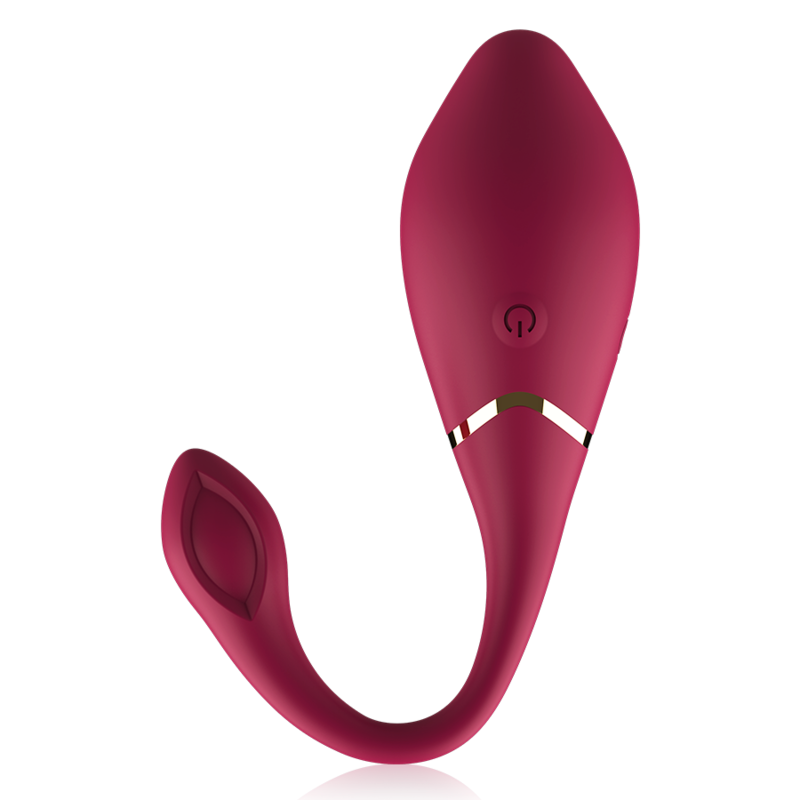 Close-up do Vibrador Egg CICI BEAUTY de silicone premium com controle remoto, destacando seu design ergonômico.