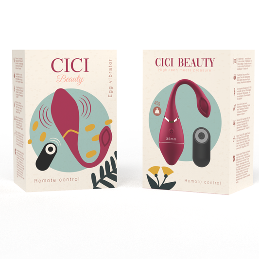 Close-up do Vibrador Egg CICI BEAUTY de silicone premium com controle remoto, destacando seu design ergonômico.
