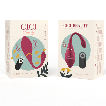 Close-up do Vibrador Egg CICI BEAUTY de silicone premium com controle remoto, destacando seu design ergonômico.