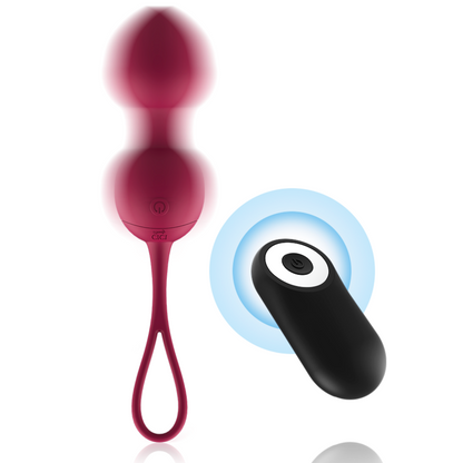 Close-up das CICI BEAUTY Bolas Vibratórias de Kegel Premium Silicone com Controlo Remoto, destacando o seu design e textura.