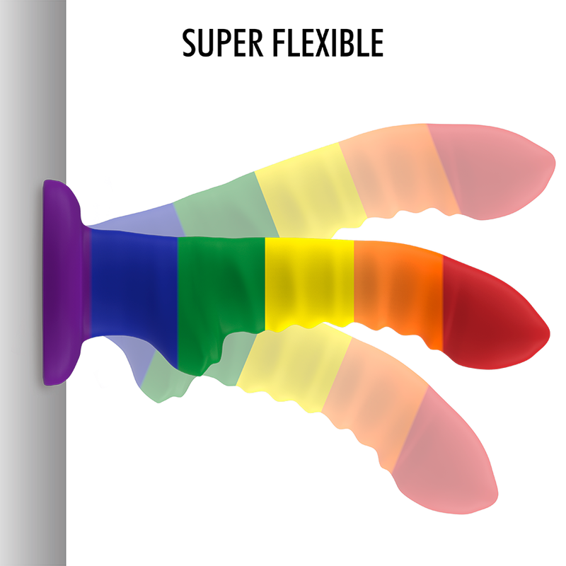 Close-up do Dildo MYTHOLOGY Orgulho Colby 17cm, destacando seu design único e cor vibrante.