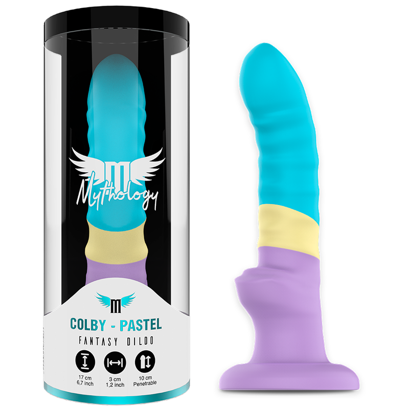 MYTHOLOGY Dildo Colby Pastel M, flexível e com base de sucção para diversas posições.
