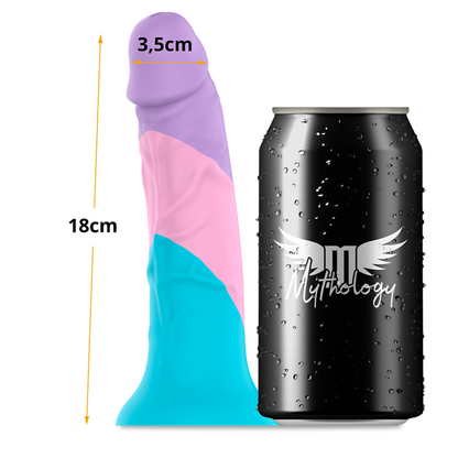Close-up do Dildo MYTHOLOGY Asher Pastel, destacando o seu design ergonómico e textura suave de silicone.