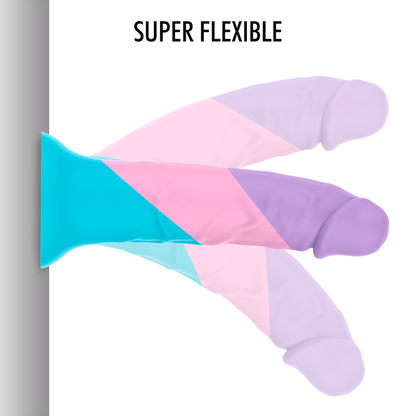 Close-up do Dildo MYTHOLOGY Asher Pastel, destacando o seu design ergonómico e textura suave de silicone.