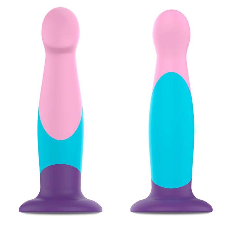Close-up do Dildo MYTHOLOGY Garrick Pastel, mostrando seu design ergonômico, cor suave e base de sucção.