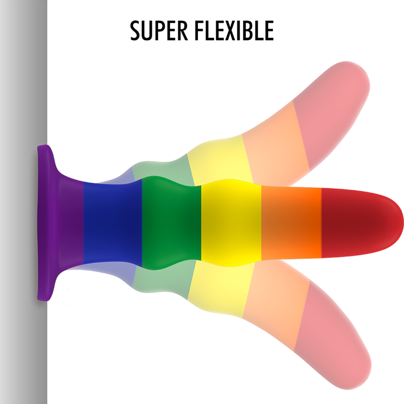 Close-up of the MYTHOLOGY Kuno Pride Dildo Vibratório M, showing its unique design and silicone texture.