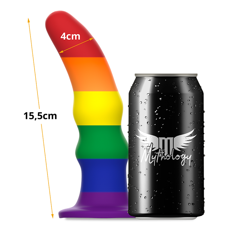 Close-up of the MYTHOLOGY Kuno Pride Dildo Vibratório M, showing its unique design and silicone texture.