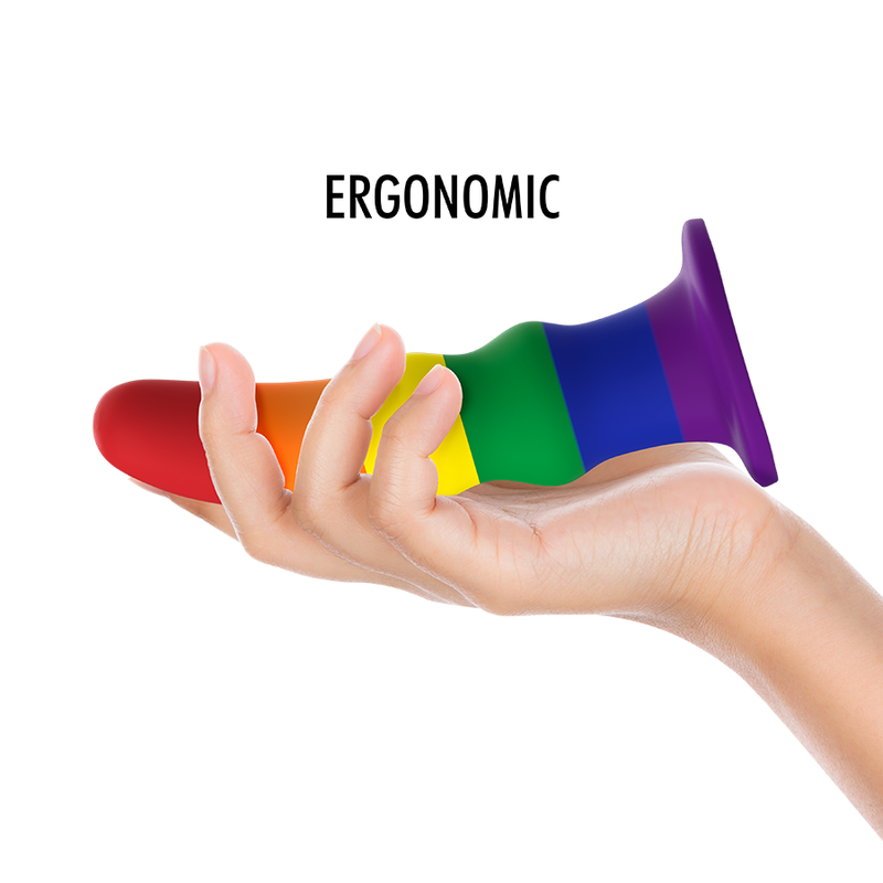 Dildo MYTHOLOGY Kuno Pride S de silicone flexível com base de sucção