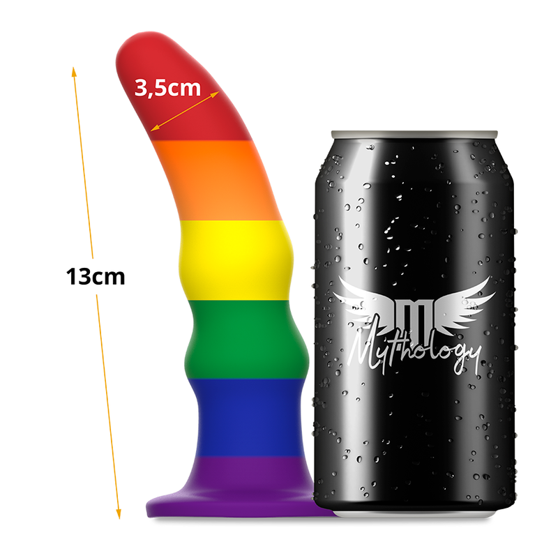 Dildo MYTHOLOGY Kuno Pride S de silicone flexível com base de sucção