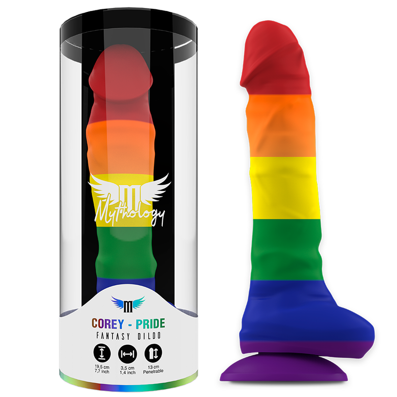 Dildo MYTHOLOGY Corey Pride Silicone L, flexível com ventosa