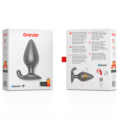 Plug Anal Vibratório ONINDER Preto controlado por aplicativo