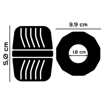 Detalhe do Anel Peniano POWERING TPE 5 cm Preto, mostrando sua flexibilidade e design ergonómico.