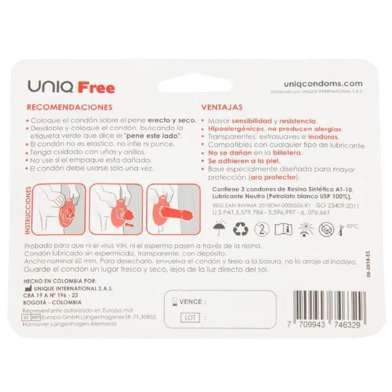 Preservativos Sem Látex com Anel Protetor 3 Unidades
