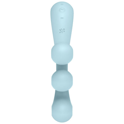 Close-up of the Satisfyer Multivibrador Tri Ball 2 Azul, highlighting its flexible design and three stimulation balls.