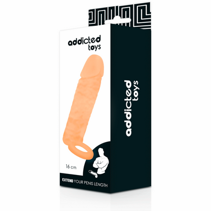 Imagem do Extensor Peniano Realista ADDICTED TOYS, mostrando seu design e textura para aumento de prazer.