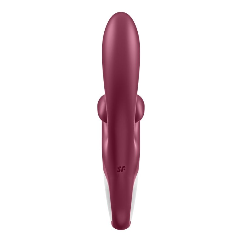 Close-up of the Satisfyer Touch Me Vibrador Coelho Dupla Estimulação Vermelho showing its unique design and features.