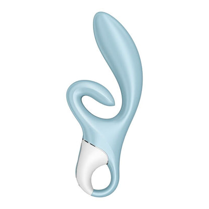 Close-up do Vibrador Coelho Satisfyer Touch Me Azul, destacando o design ergonómico e o estimulador clitoriano.