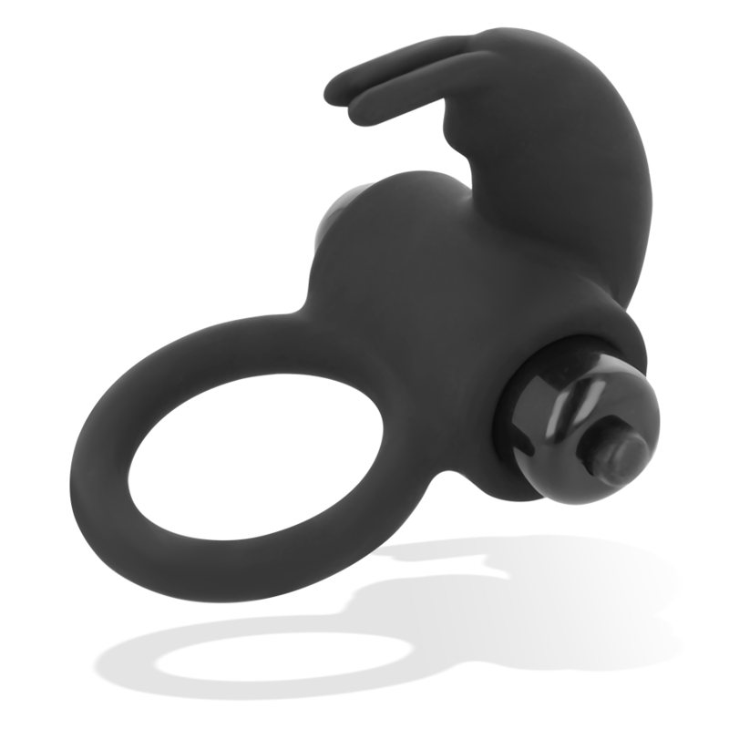 OHMAMA Anel Vibrador de Silicone com Estimulador de Clítoris, mostrando o design e a textura do material.