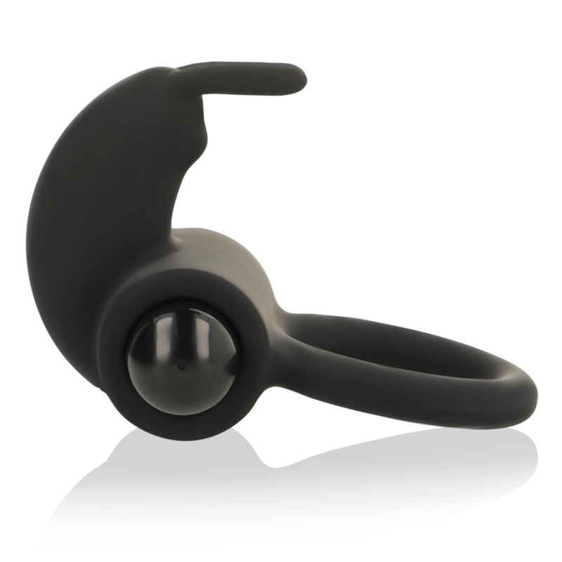 OHMAMA Anel Vibrador de Silicone com Estimulador de Clítoris, mostrando o design e a textura do material.