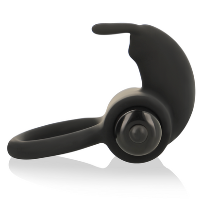 OHMAMA Anel Vibrador de Silicone com Estimulador de Clítoris, mostrando o design e a textura do material.