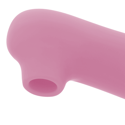 OHMAMA Estimulador de Clítoris Rosa com 10 velocidades, exibindo o design compacto e a textura para estimulação clitoriana.