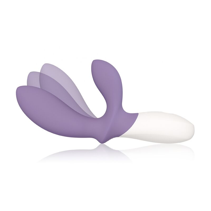 Close-up do LELO Loki Wave 2 Massageador Prostático Vibratório com Movimento Ondulatório na cor violeta, mostrando seu design ergonômico e silicone liso.