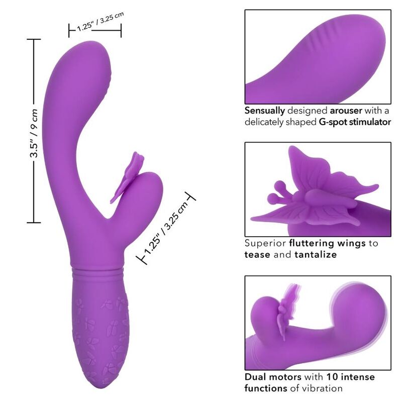 Vibrador Borboleta Beijo Violeta Recarregável com 10 Funções