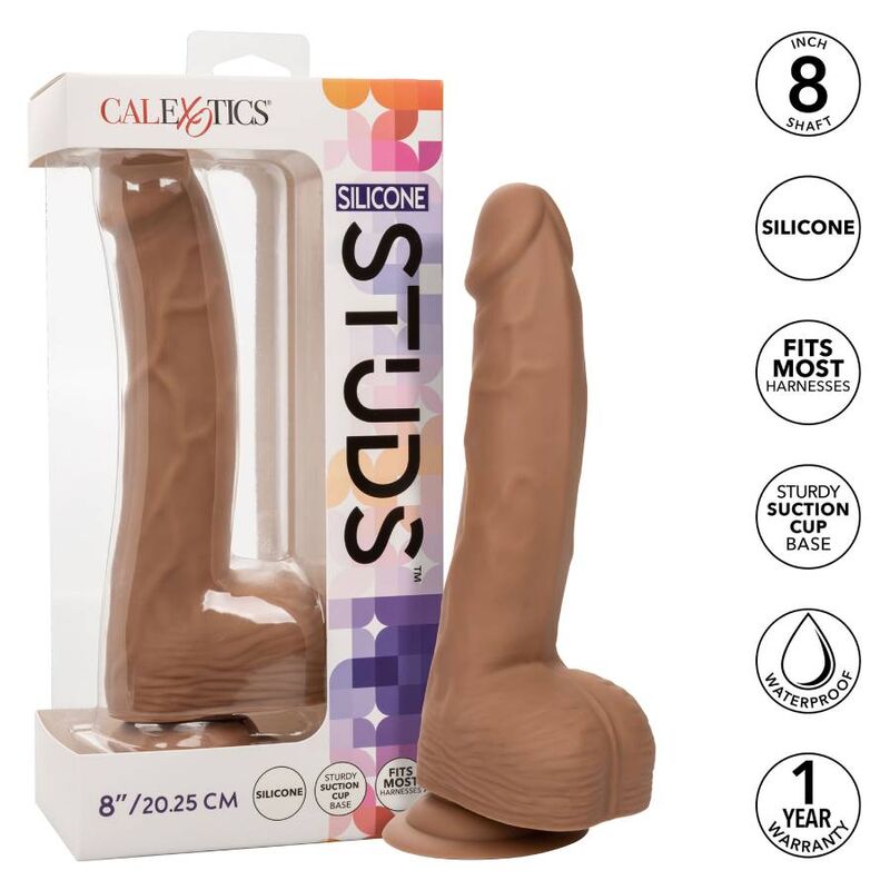 Dildo de Silicone Realista 20.32 cm Castanho