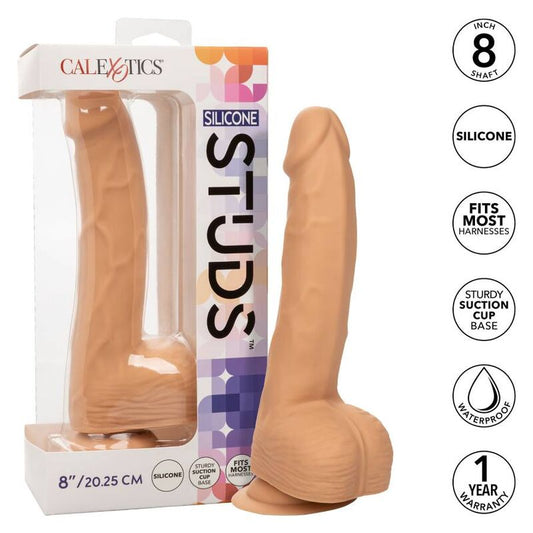 Dildo Realista de Silicone com Pinos 20.32 cm Cor de Pele