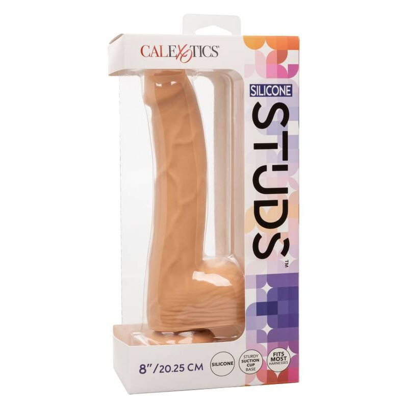 Dildo Realista de Silicone com Pinos 20.32 cm Cor de Pele
