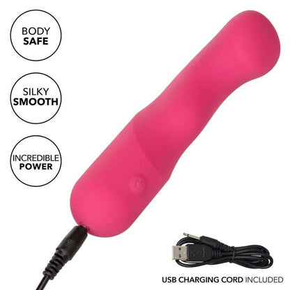 Vibrador Curvo de Silicone Dupla Face Rosa com 10 Velocidades