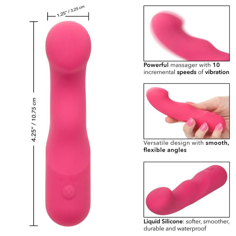Vibrador Curvo de Silicone Dupla Face Rosa com 10 Velocidades