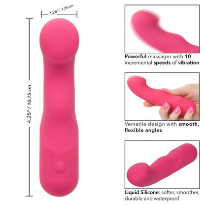 Vibrador Curvo de Silicone Dupla Face Rosa com 10 Velocidades