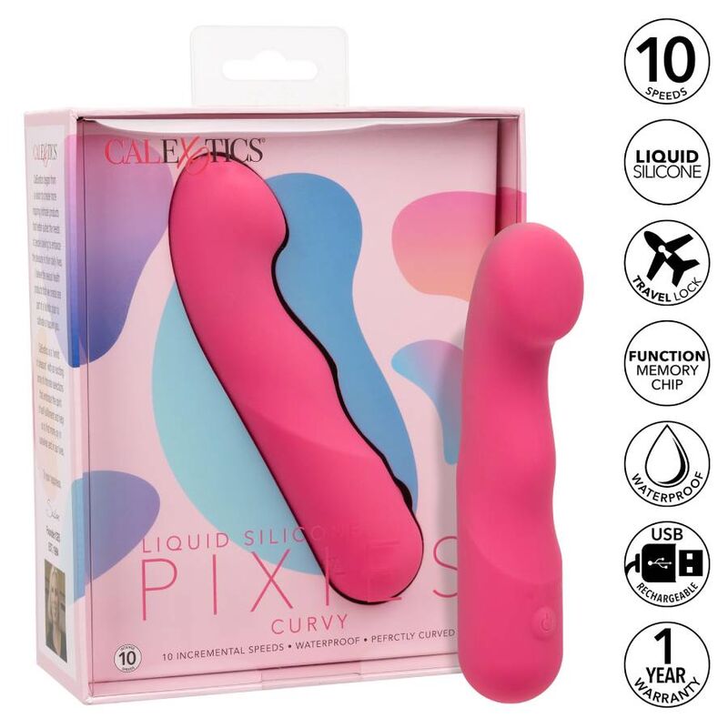 Vibrador Curvo de Silicone Dupla Face Rosa com 10 Velocidades