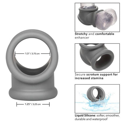 Anel Peniano Alpha de Silicone Líquido Cinza