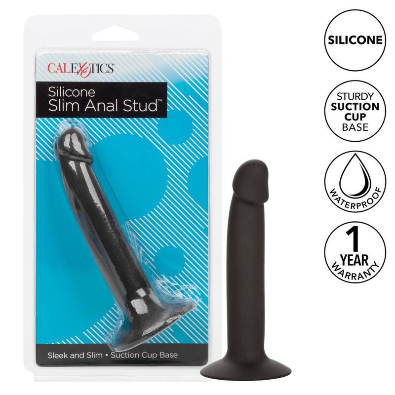 Plug Anal Fino de Silicone com Ventosa