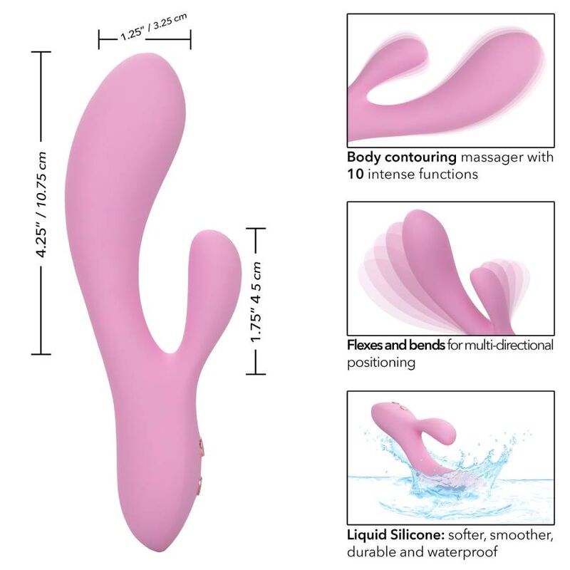Vibrador Duplo Contorno G Flexível Zoie Rosa