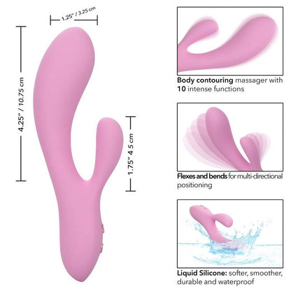 Vibrador Duplo Contorno G Flexível Zoie Rosa