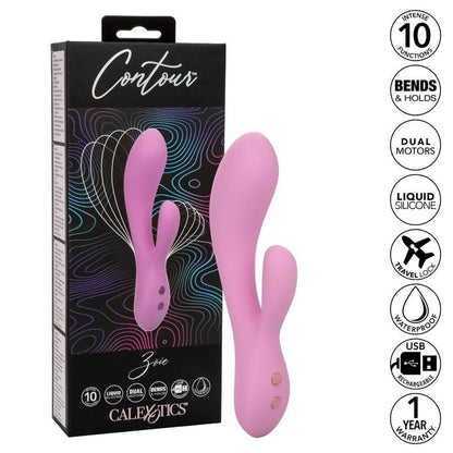 Vibrador Duplo Contorno G Flexível Zoie Rosa