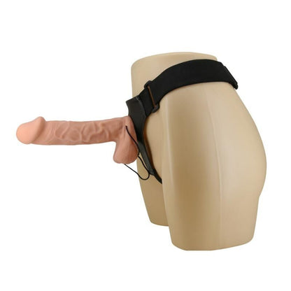 Close-up do BAILE Arnês Vibratório Realista Ajustável 26cm Natural, mostrando detalhes e textura.