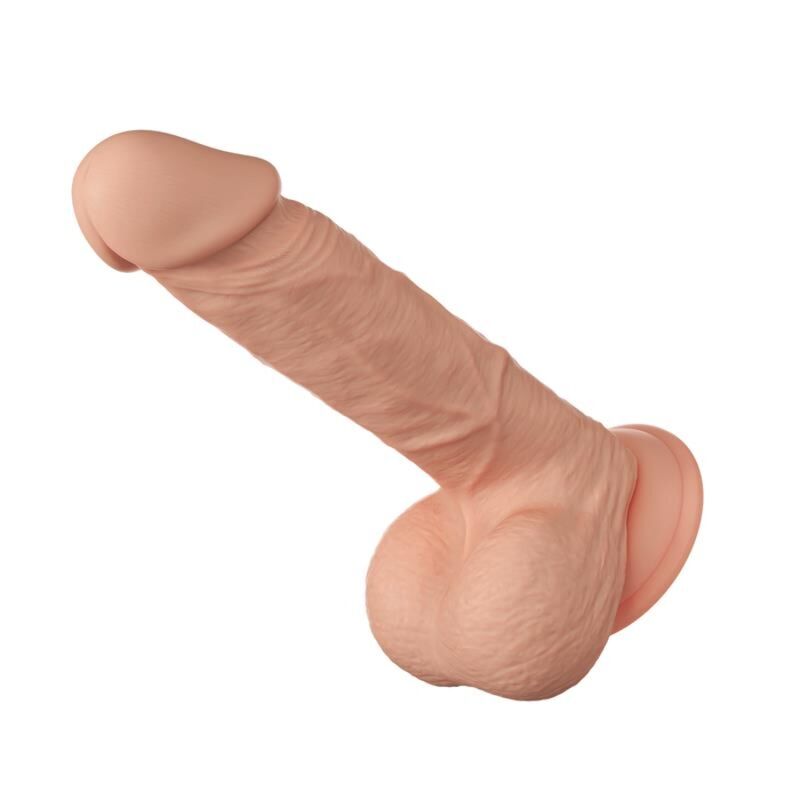 Close-up do BAILE - BELO ENCONTRO Dildo Realístico Flexível Bahamut 21.8 CM Natural mostrando sua textura e características.