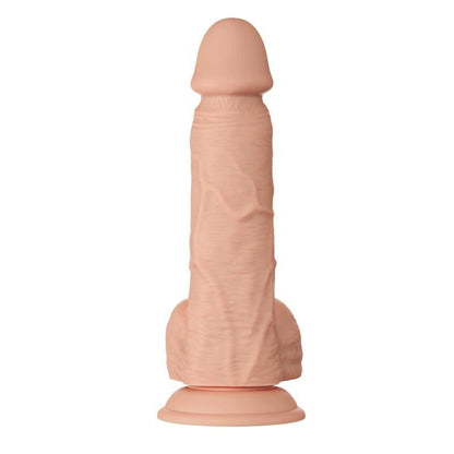 Close-up do BAILE - BELO ENCONTRO Dildo Realístico Flexível Bahamut 21.8 CM Natural mostrando sua textura e características.