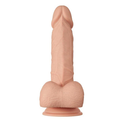 Close-up do BAILE - BELO ENCONTRO Dildo Realístico Flexível Bahamut 21.8 CM Natural mostrando sua textura e características.