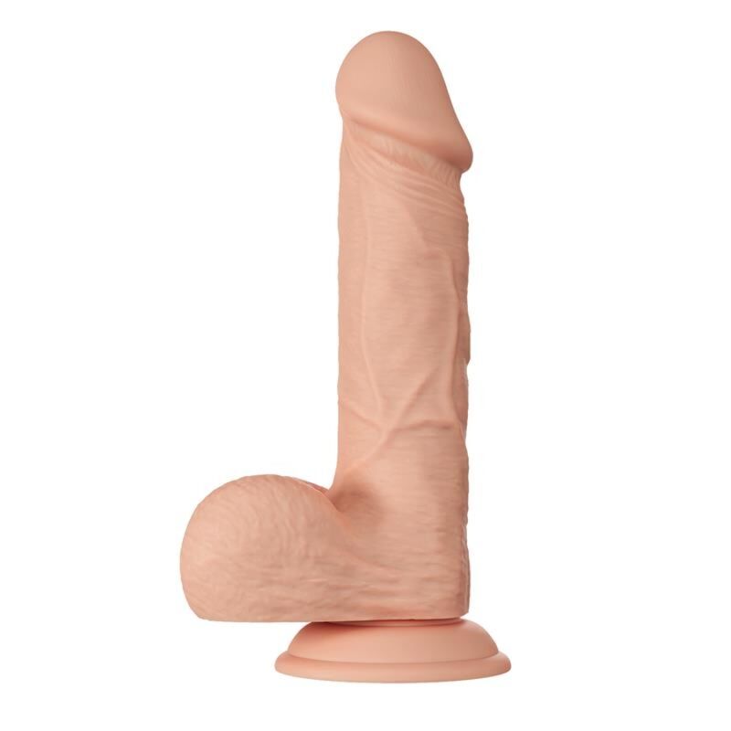 Close-up do BAILE - BELO ENCONTRO Dildo Realístico Flexível Bahamut 21.8 CM Natural mostrando sua textura e características.